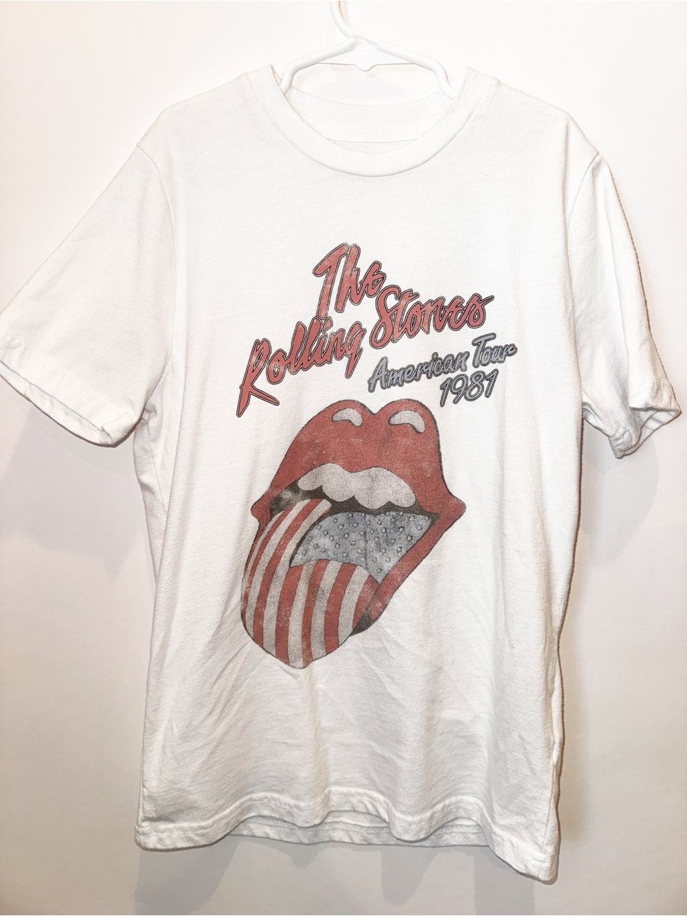 Abercrombie Kids White Rolling Stones 1981 Graphic Tee